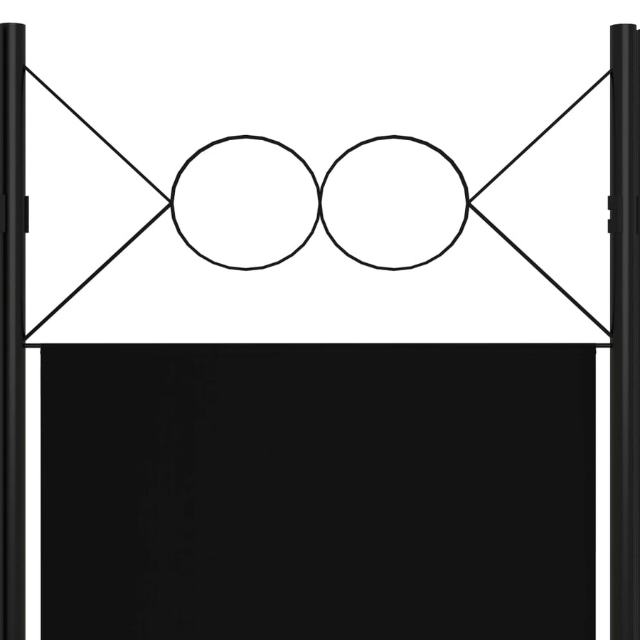 Kamerscherm Met Panelen 160X180 Cm 4 Zwart