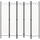 Kamerscherm 5 panelen 200x180 cm wit