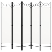 Kamerscherm 5 panelen 200x180 cm wit