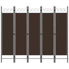 Kamerscherm 5 panelen 200x180 cm bruin