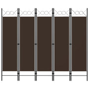 Kamerscherm 5 panelen 200x180 cm bruin