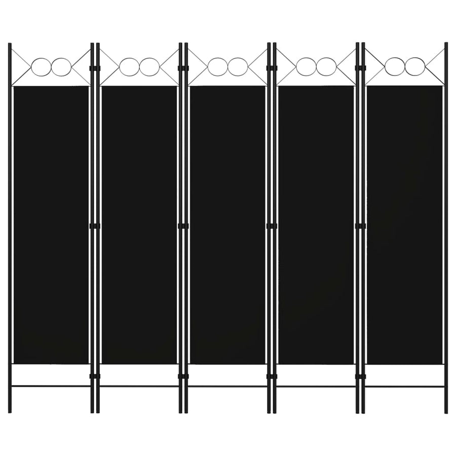 Kamerscherm Met Panelen 200X180 Cm 5 Zwart