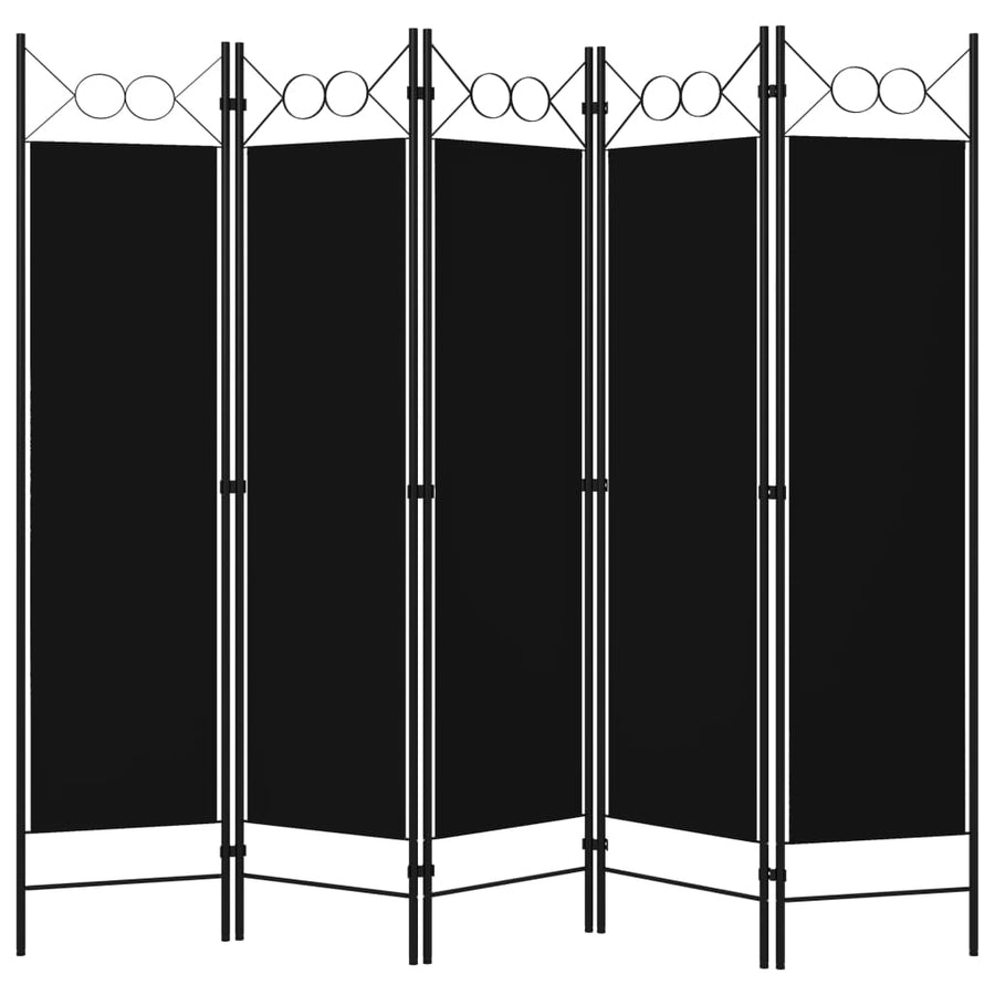 Kamerscherm Met Panelen 200X180 Cm 5 Zwart