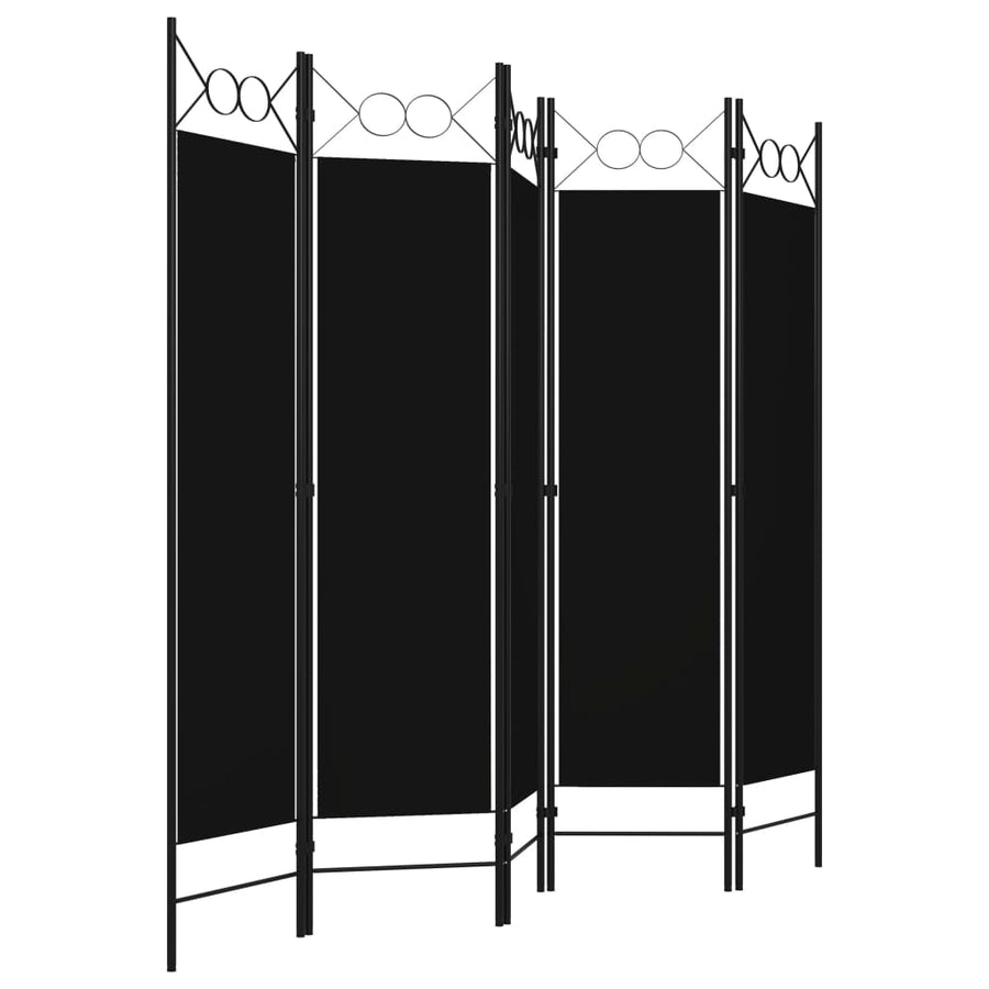 Kamerscherm Met Panelen 200X180 Cm 5 Zwart