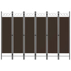Kamerscherm 6 panelen 240x180 cm bruin