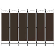 Kamerscherm 6 panelen 240x180 cm bruin
