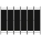 6-panel room divider 240x180 cm black