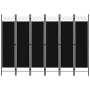 Kamerscherm 6 panelen 240x180 cm zwart