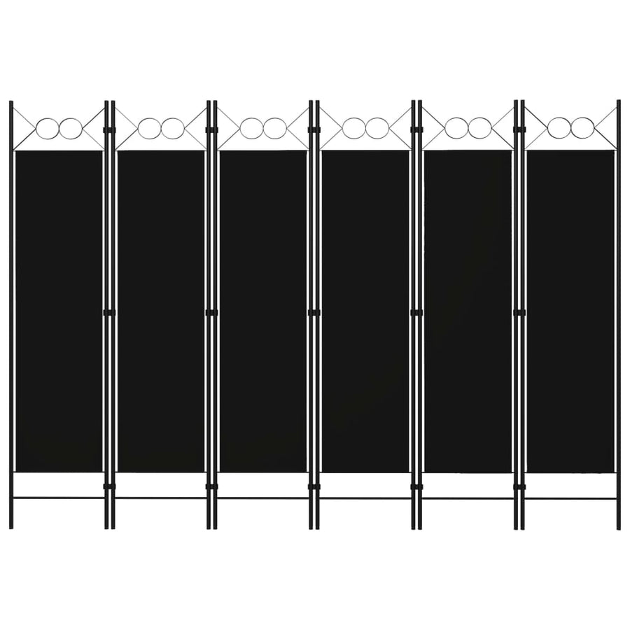 Kamerscherm Met Panelen 240X180 Cm 6 Zwart