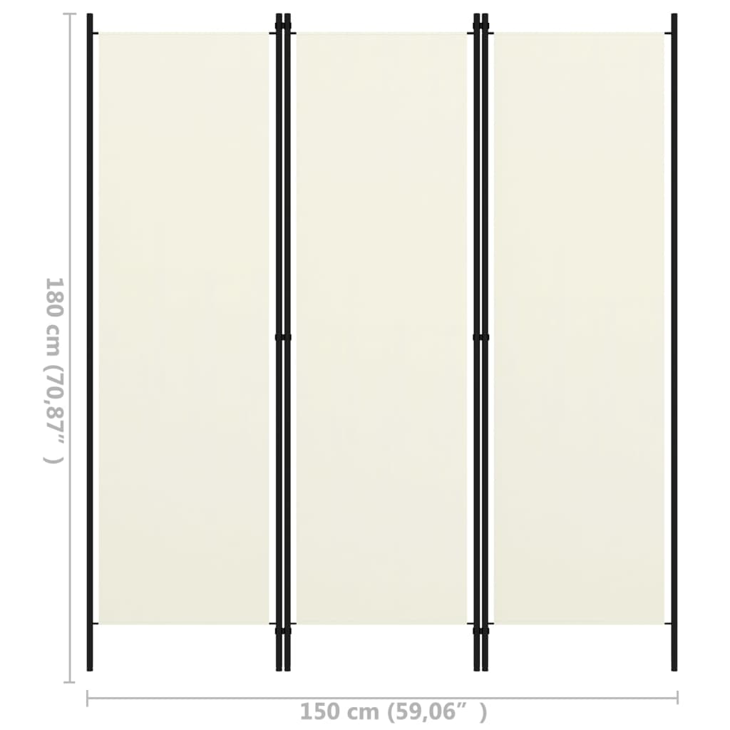 Kamerscherm Met Panelen 150X180 Cm 3 Wit