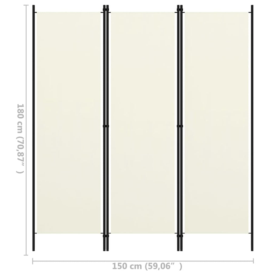 Kamerscherm Met Panelen 150X180 Cm 3 Wit