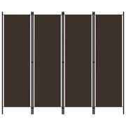 Kamerscherm 4 panelen 200x180 cm bruin