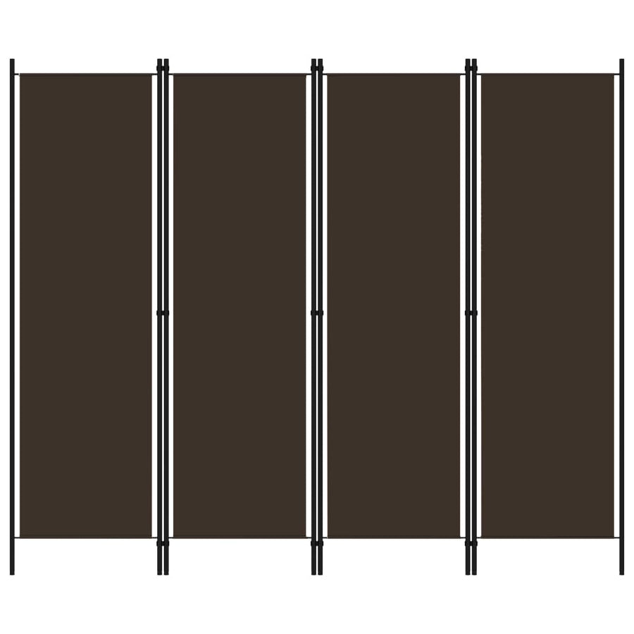 Kamerscherm met 4 panelen 200x180 cm bruin Bruin