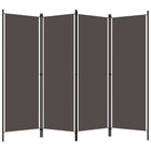 Kamerscherm 4 panelen 200x180 cm antraciet