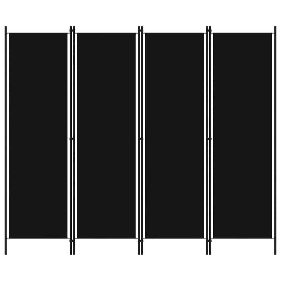 Kamerscherm Met Panelen 200X180 Cm 4 Zwart