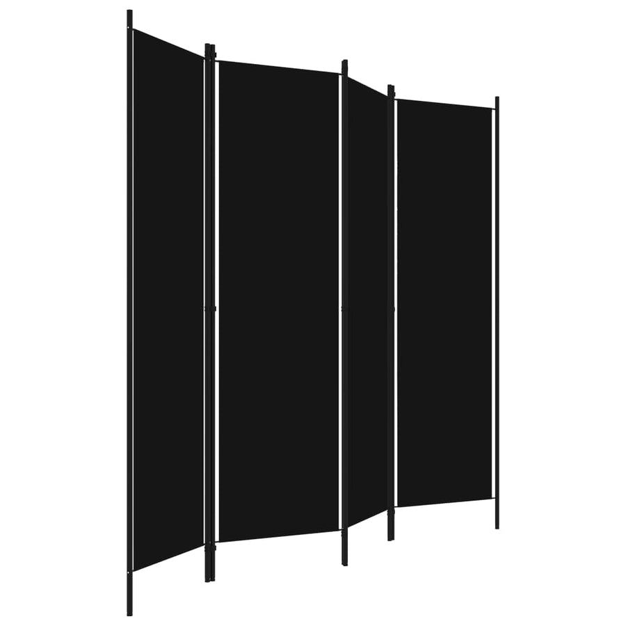 Kamerscherm Met Panelen 200X180 Cm 4 Zwart