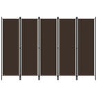 Kamerscherm 250x180 cm bruin 5 panelen