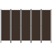Kamerscherm 250x180 cm bruin 5 panelen