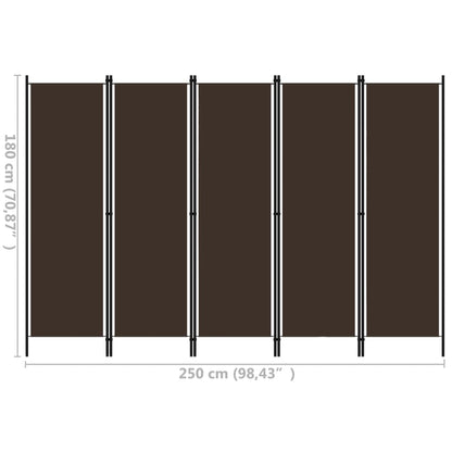 Kamerscherm Met Panelen 20X180 Cm 5 Bruin