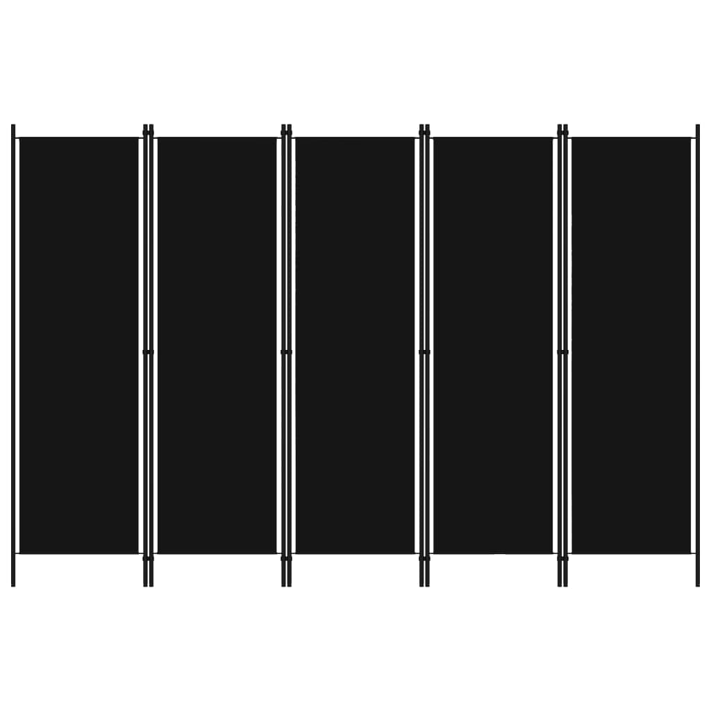 Kamerscherm Met Panelen 20X180 Cm 5 Zwart