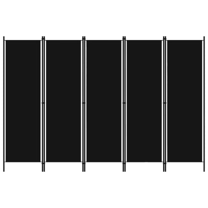 Kamerscherm Met Panelen 20X180 Cm 5 Zwart