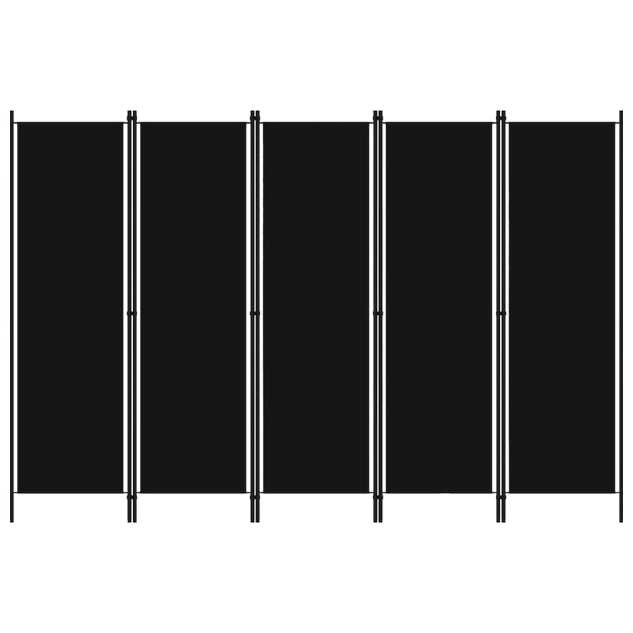 Kamerscherm Met Panelen 20X180 Cm 5 Zwart