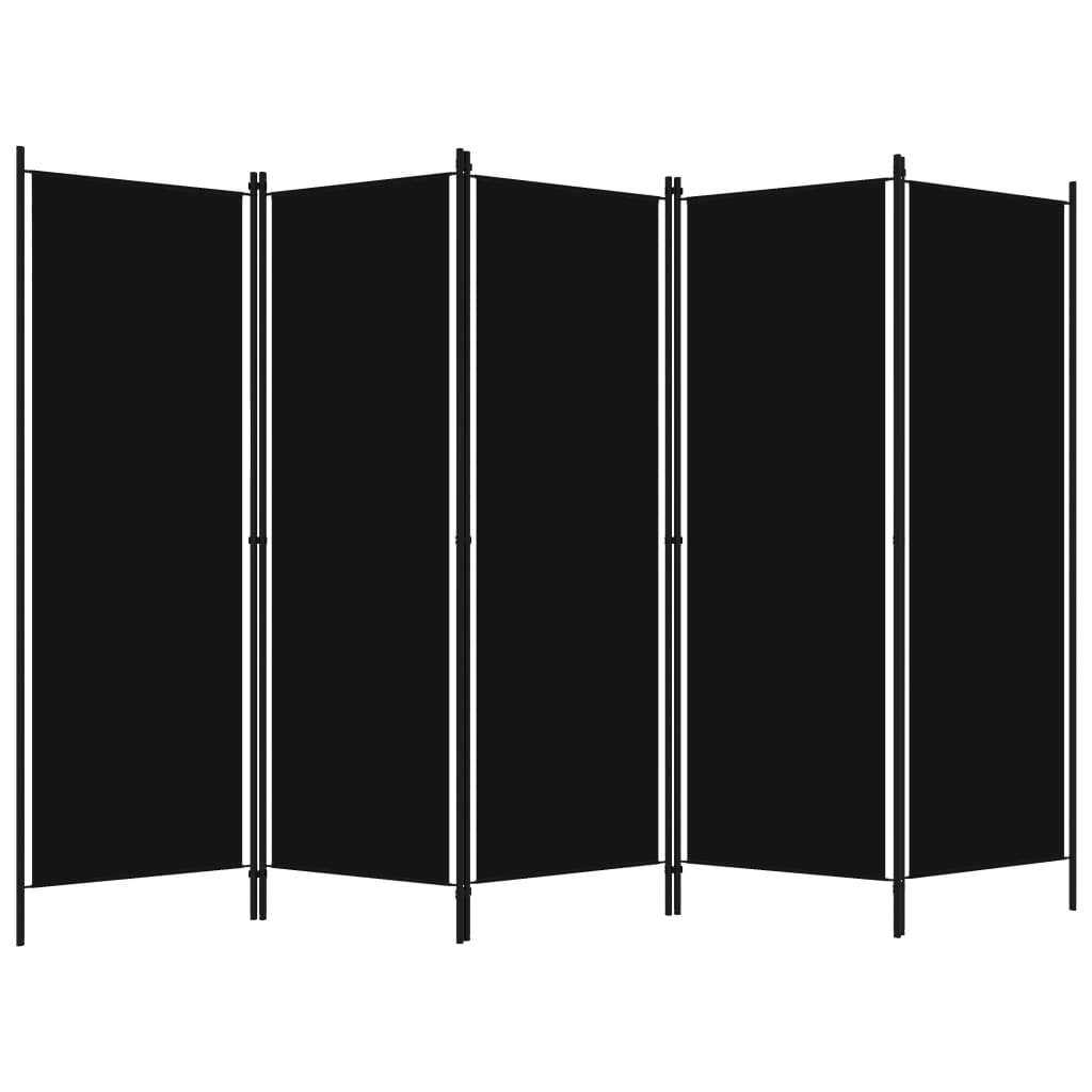 Kamerscherm Met Panelen 20X180 Cm 5 Zwart