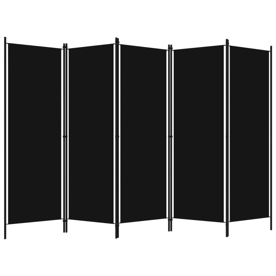 Kamerscherm Met Panelen 20X180 Cm 5 Zwart