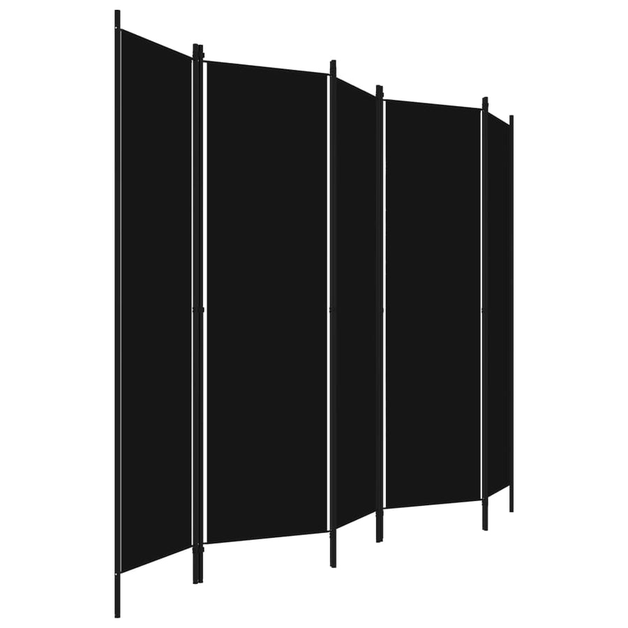 Kamerscherm Met Panelen 20X180 Cm 5 Zwart