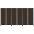 Kamerscherm 6 panelen 300x180 cm bruin