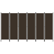 Kamerscherm 6 panelen 300x180 cm bruin