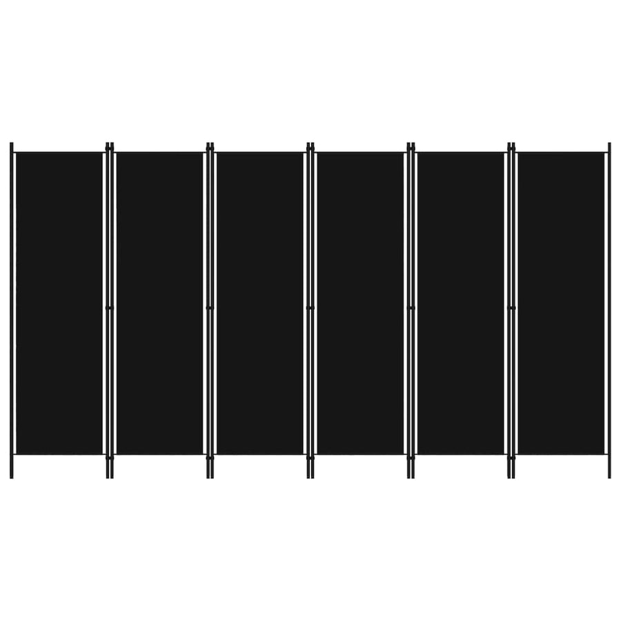 Kamerscherm Met Panelen 300X180 Cm 6 Zwart