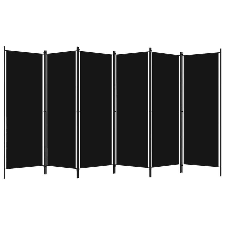 Kamerscherm Met Panelen 300X180 Cm 6 Zwart