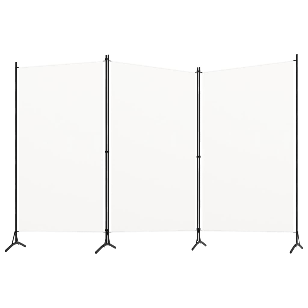 Kamerscherm Met 3 Panelen Stof Wit 260 x 180 cm Crème