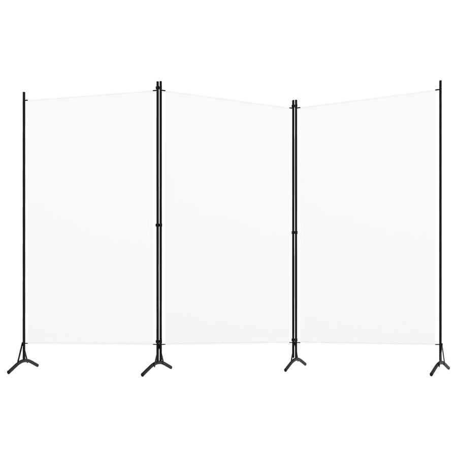 Kamerscherm Met 3 Panelen Stof Wit 260 x 180 cm Crème