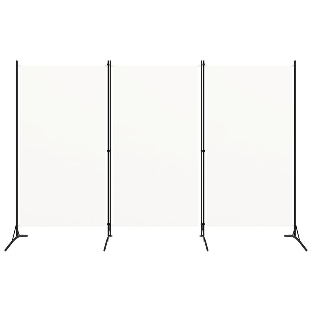 Kamerscherm Met 3 Panelen Stof Wit 260 x 180 cm Crème