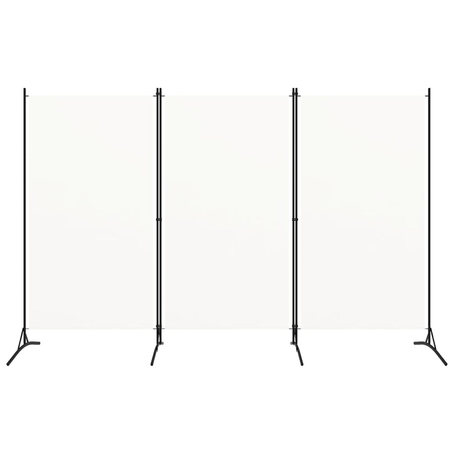 Kamerscherm Met 3 Panelen Stof Wit 260 x 180 cm Crème