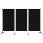 3-panel room divider 260x180 cm black
