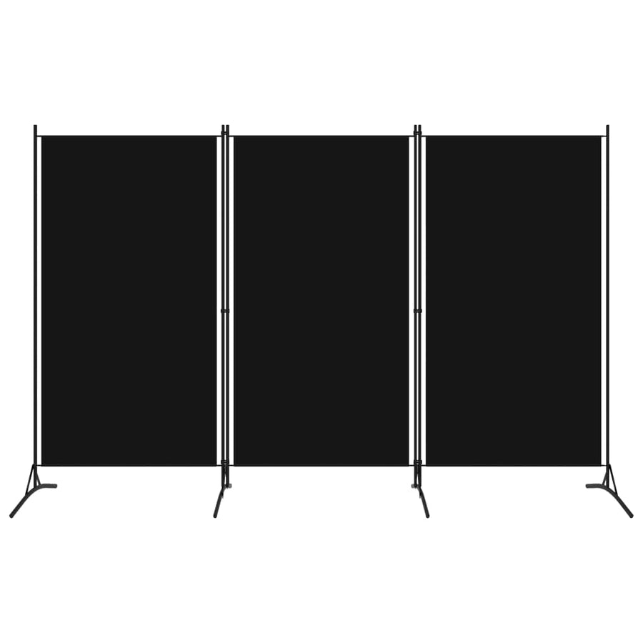 Kamerscherm Met 3 Panelen 260 x 180 cm Zwart