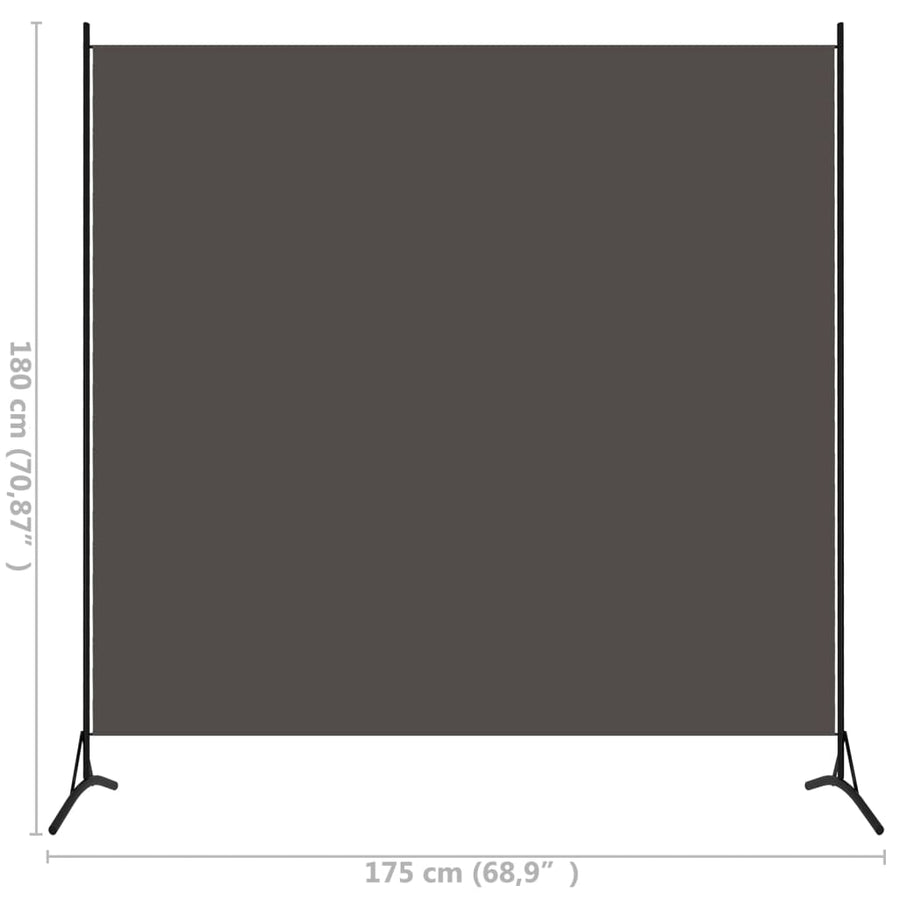Kamerscherm met 1 paneel 175x180 cm antraciet 175 x 180 cm Antraciet