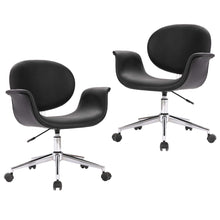 Eetkamerstoelen draaibaar 2 st kunstleer zwart