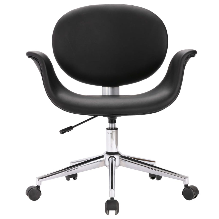 Eetkamerstoelen draaibaar 2 st kunstleer zwart