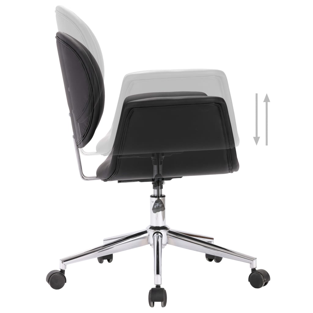 Eetkamerstoelen draaibaar 2 st kunstleer zwart