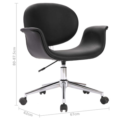 Eetkamerstoelen draaibaar 2 st kunstleer zwart