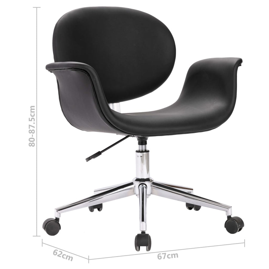 Eetkamerstoelen draaibaar 2 st kunstleer zwart