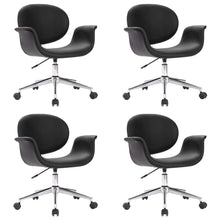 Eetkamerstoelen draaibaar 4 st kunstleer zwart