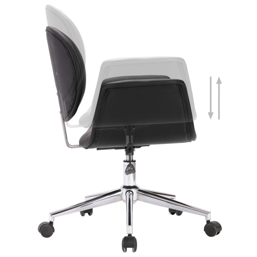 Eetkamerstoelen draaibaar 4 st kunstleer zwart