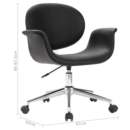 Eetkamerstoelen draaibaar 4 st kunstleer zwart