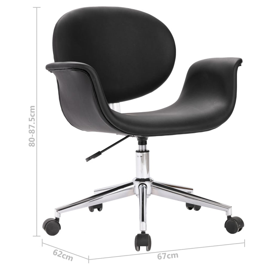 Eetkamerstoelen draaibaar 4 st kunstleer zwart