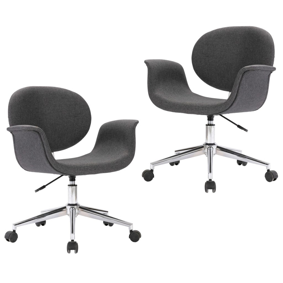 Eetkamerstoelen Draaibaar Stof Grijs 2 Donkergrijs